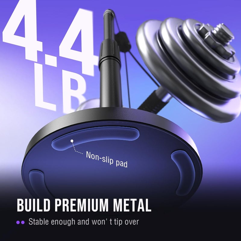 FIFINE حامل ميكروفون مكتبي، حامل ميكروفون معدني ثقيل قابل للتعديل مع محول برغي 5/8" ذكر إلى 3/8" أنثى، 4 وسادات غير قابلة للانزلاق متوافقة مع الميكروفونات للتسجيل، البث - BS1 - Image 2